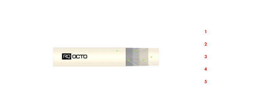 Stratigrafia lineare del tubo PE-RT a 5 strati