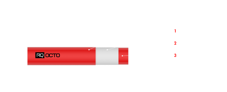 Stratigrafia orizzontale del tubo PE-Xa a 3 strati