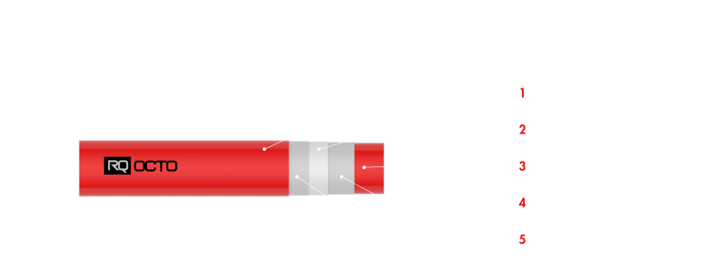 Stratigrafia orizzontale del tubo PE-Xa a 5 strati